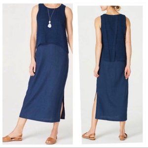 J. Jill Navy Sleeveless Maxi Dress